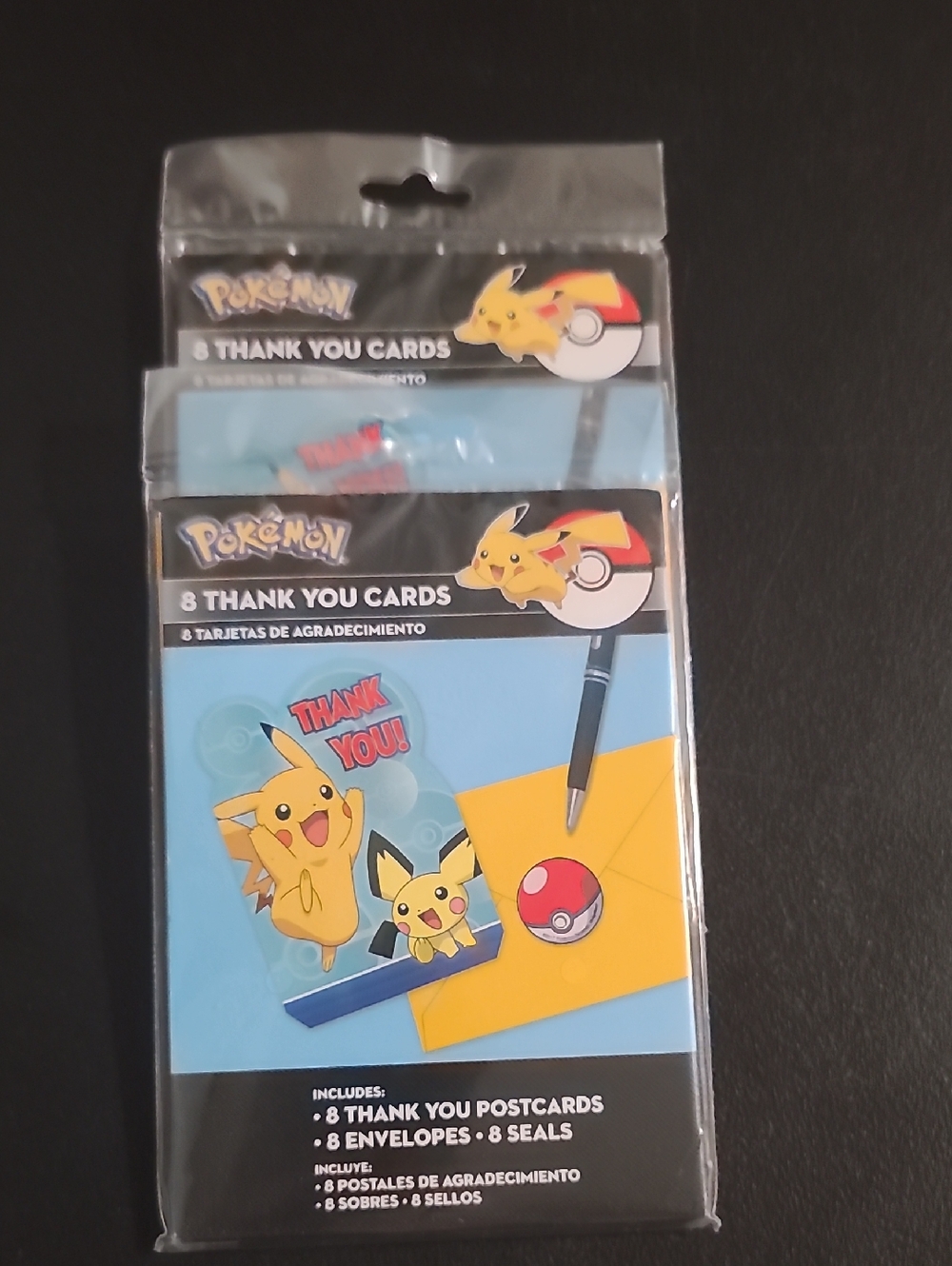 Pokemon Thank You Postcards 8ct - Blue and Yellow - Set of 2